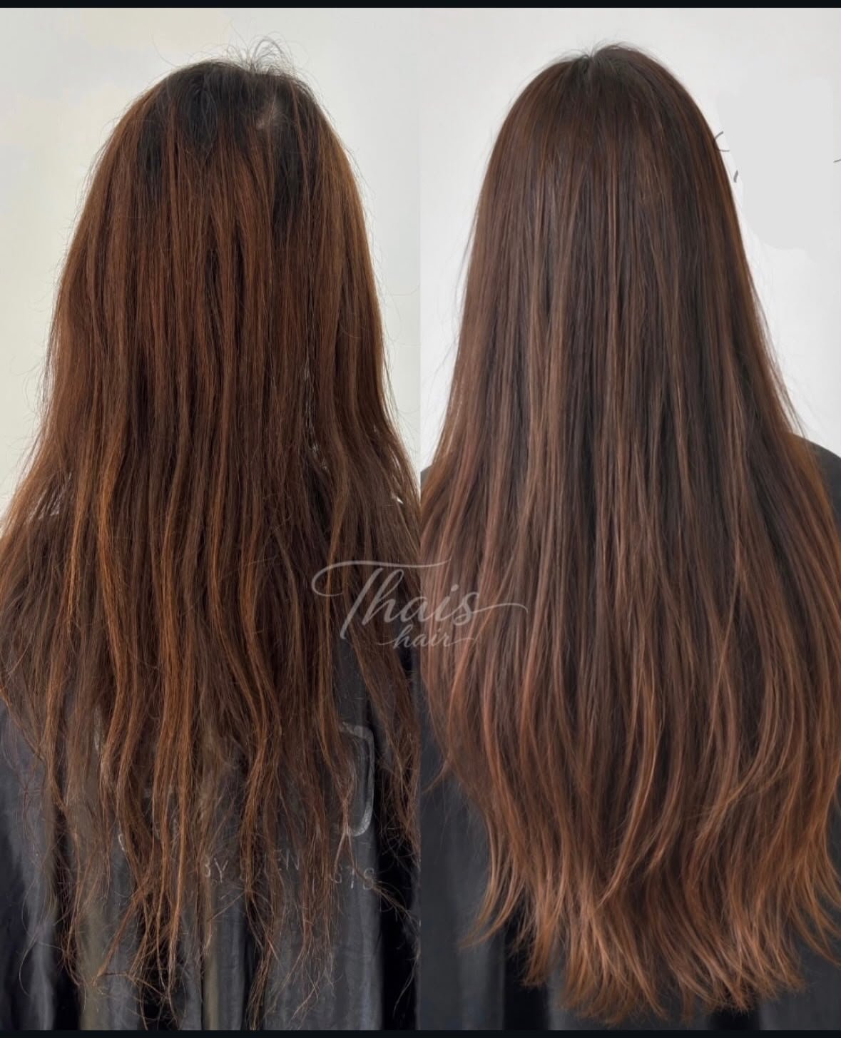 Resultado de Mega Hair castanho antes e depois